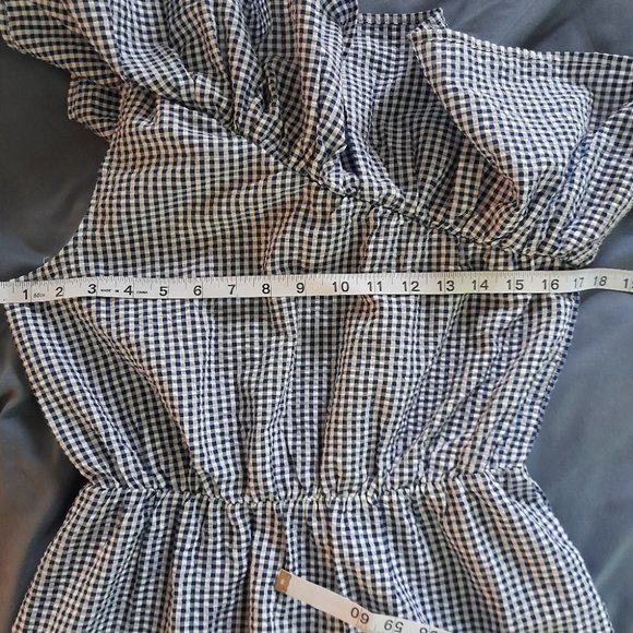 Mink Pink Wanderer Gingham One Shoulder Dress With Frill - Picture 9 of 12